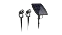 A solar powered outdoor wall light