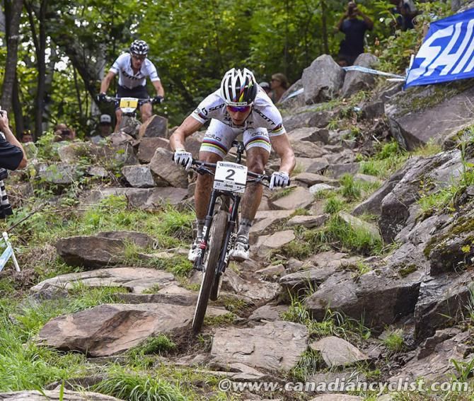Nino Schurter (Scott-Odlo MTB Racing Team) on the Beatrix rock garden