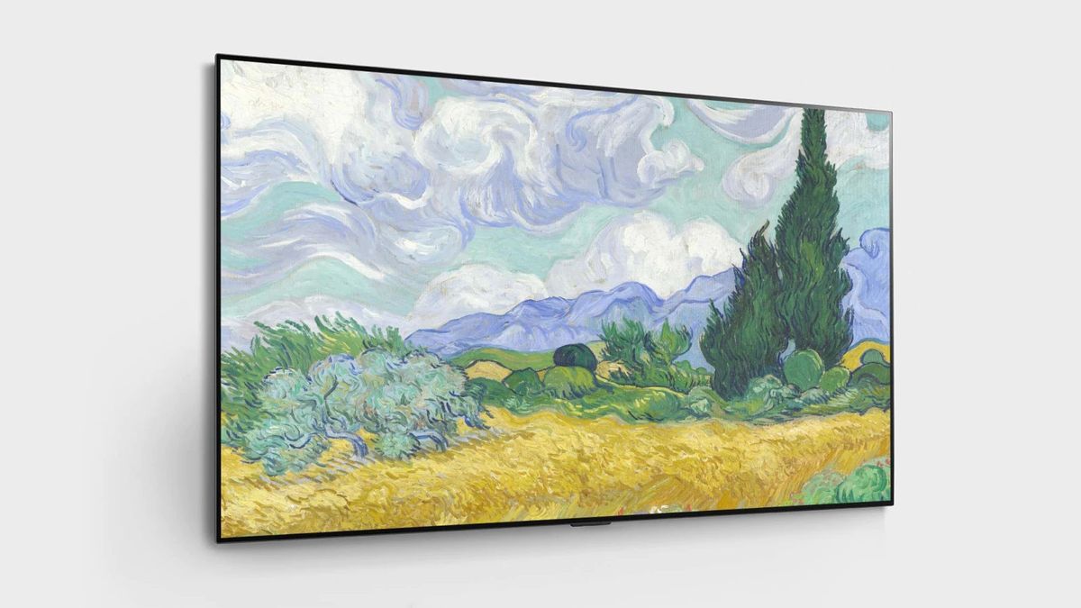 LG G1 OLED with landscape painting