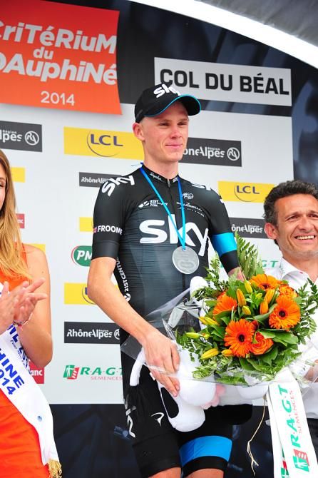 Chris Froome (Team Sky) wins stage two at the Criterium du Dauphine