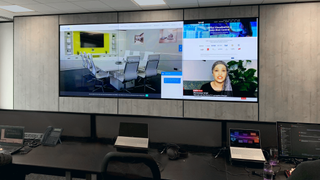 VuWall video wall solutions set up in a control room help monitor cybersecurity issues. 