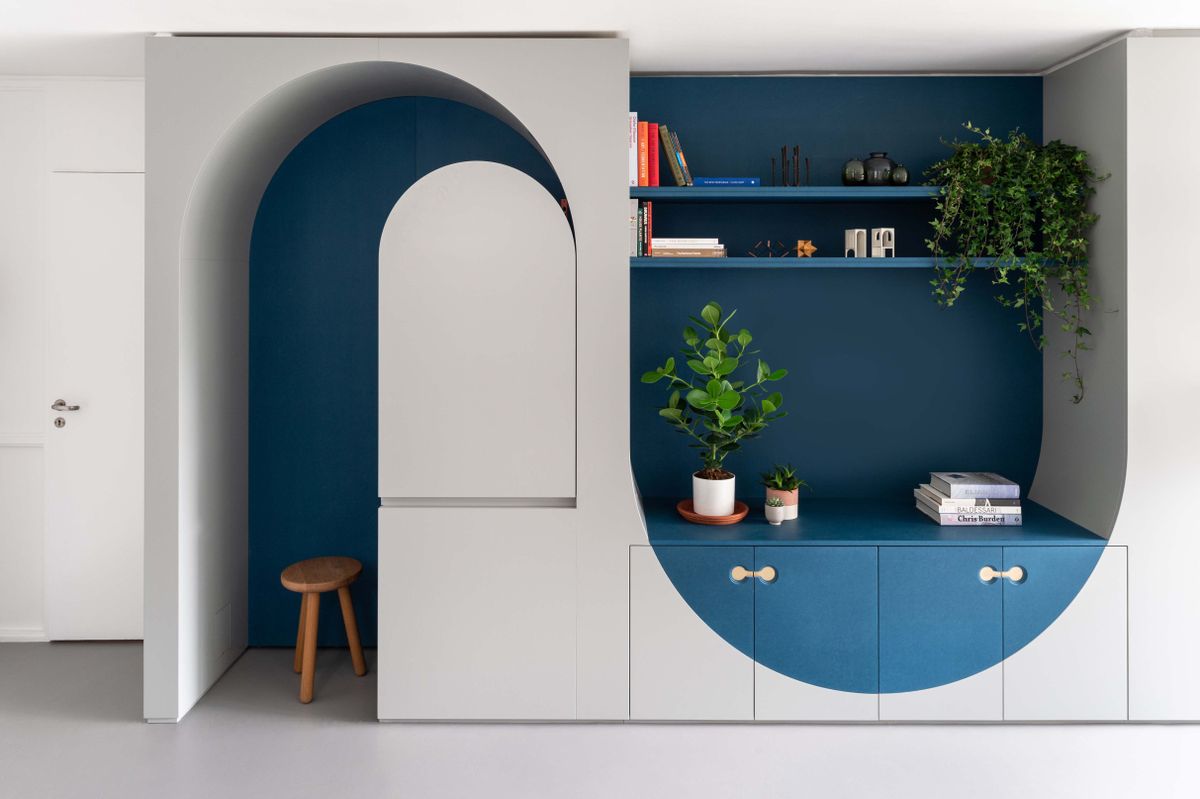 a fold away built-in desk idea