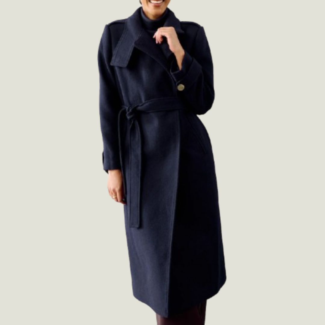 Next, Navy Blue Formal Funnel Neck Coat