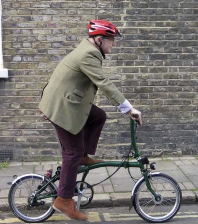 John Goodall on a Brompton