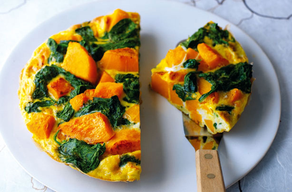 Weight Watchers butternut squash and spinach tortilla