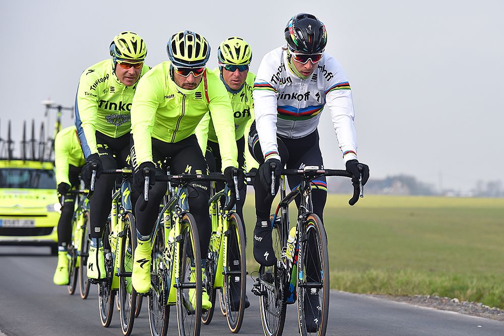 Peter Sagan and his Tinkoff teammates train in Belgium