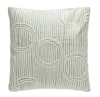 Pale Blue Embroidered Cushion | Was £28, Now £22