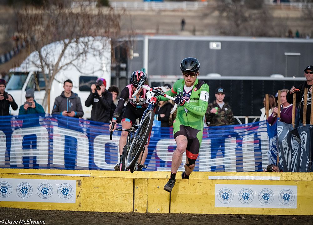 Stephen Hyde (Cannondale) leading Powers with less than two laps remaining