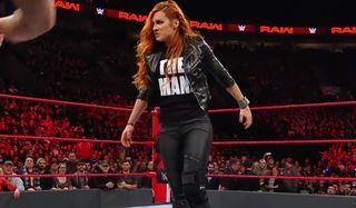 Becky Lynch looking tough Monday Night Raw WWE