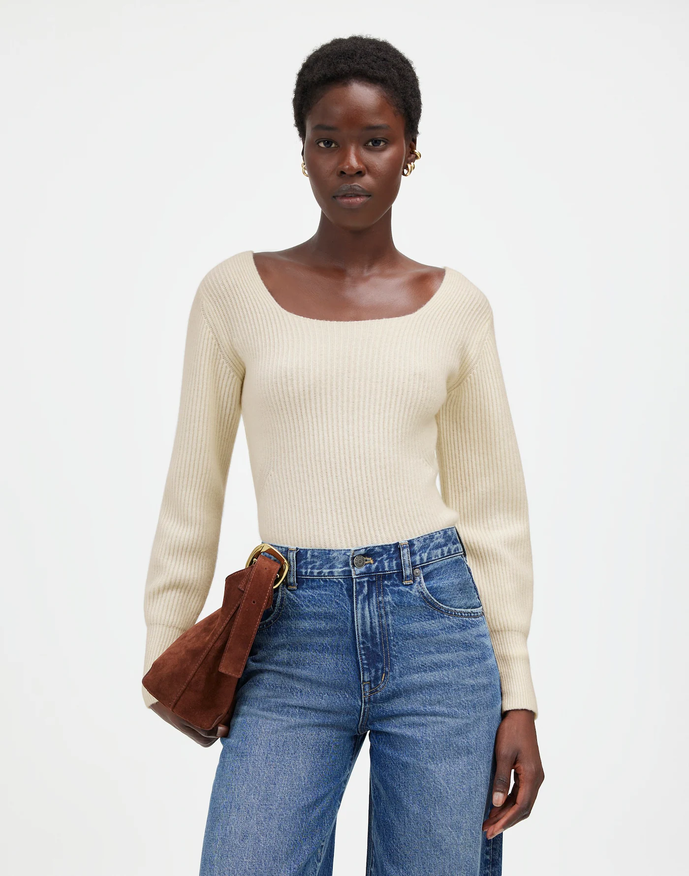 Madewell, Softwool Square-Neck Pullover Sweater