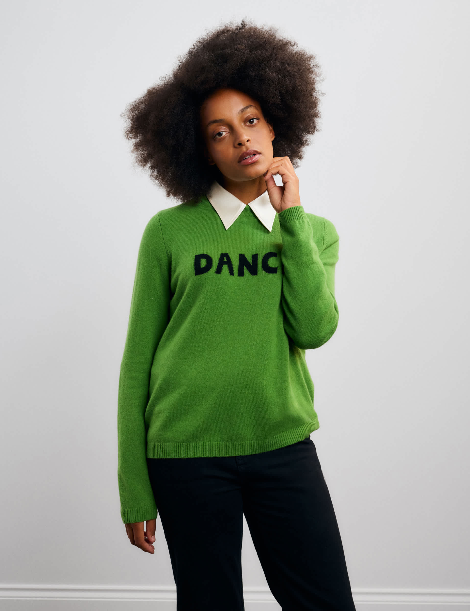 Pure Cashmere Dance Slogan Jumper
