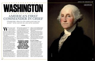 History of War magazine spread feature on George Washington