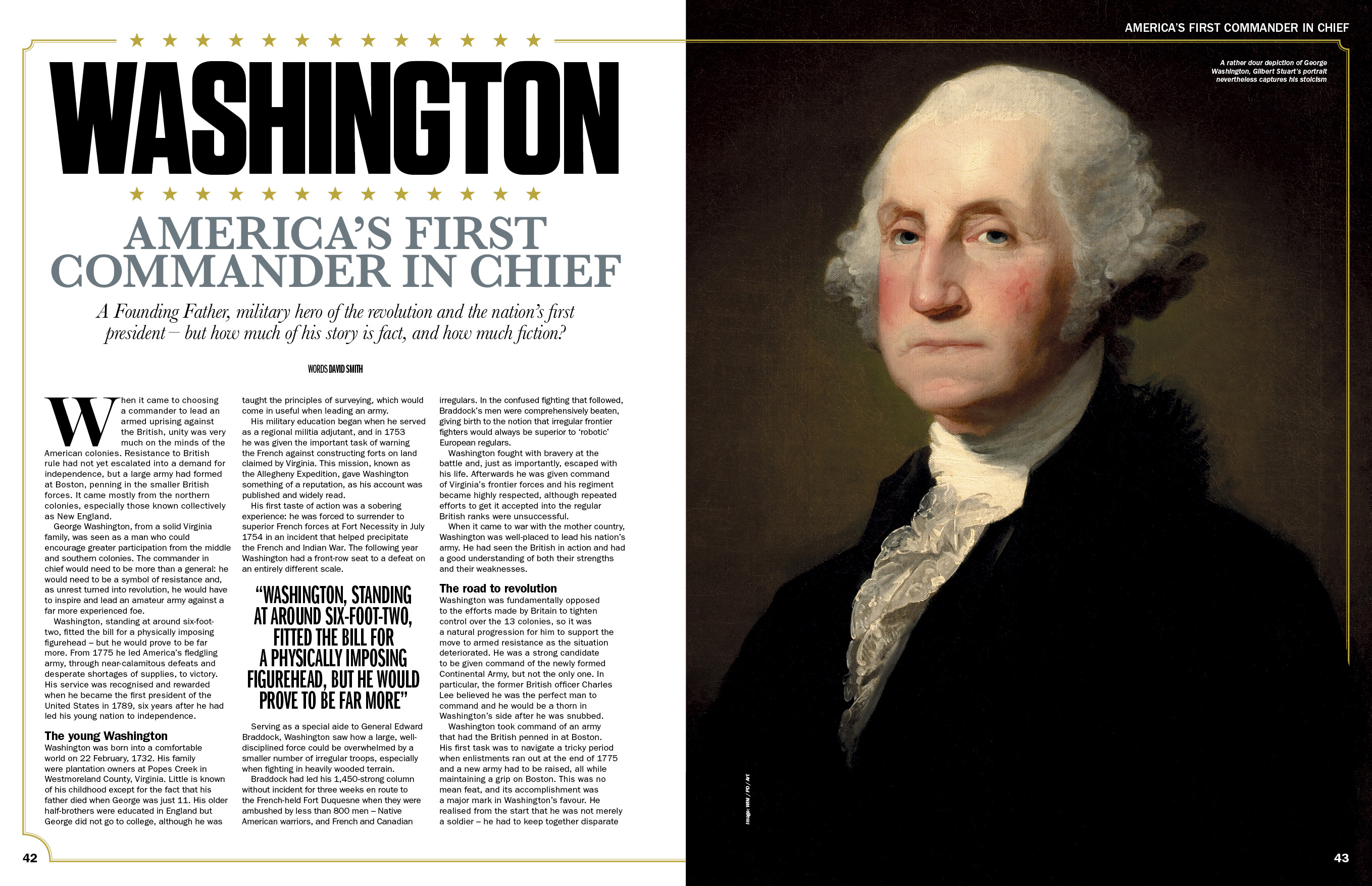 La revista History of War publicó un artículo sobre George Washington