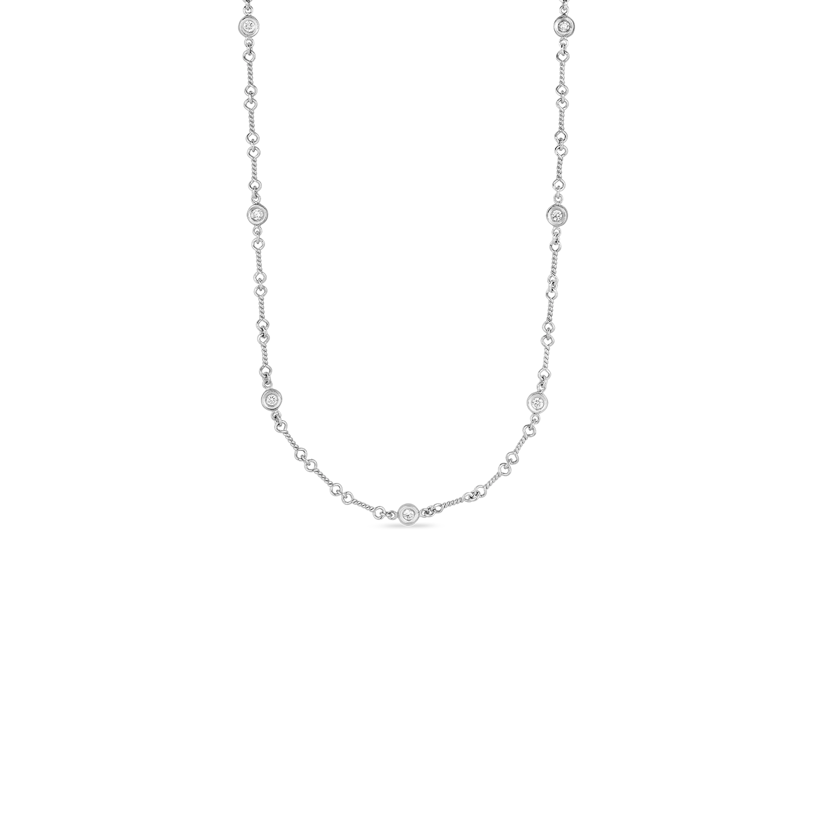 Robert Coin, Diamonds by the Inch Seven Station Dog Bone Necklace