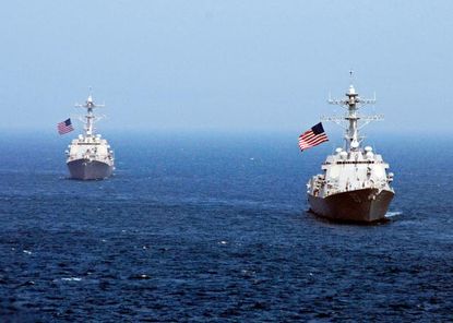 The USS Lassen, left, and USS Chung-Hoon.
