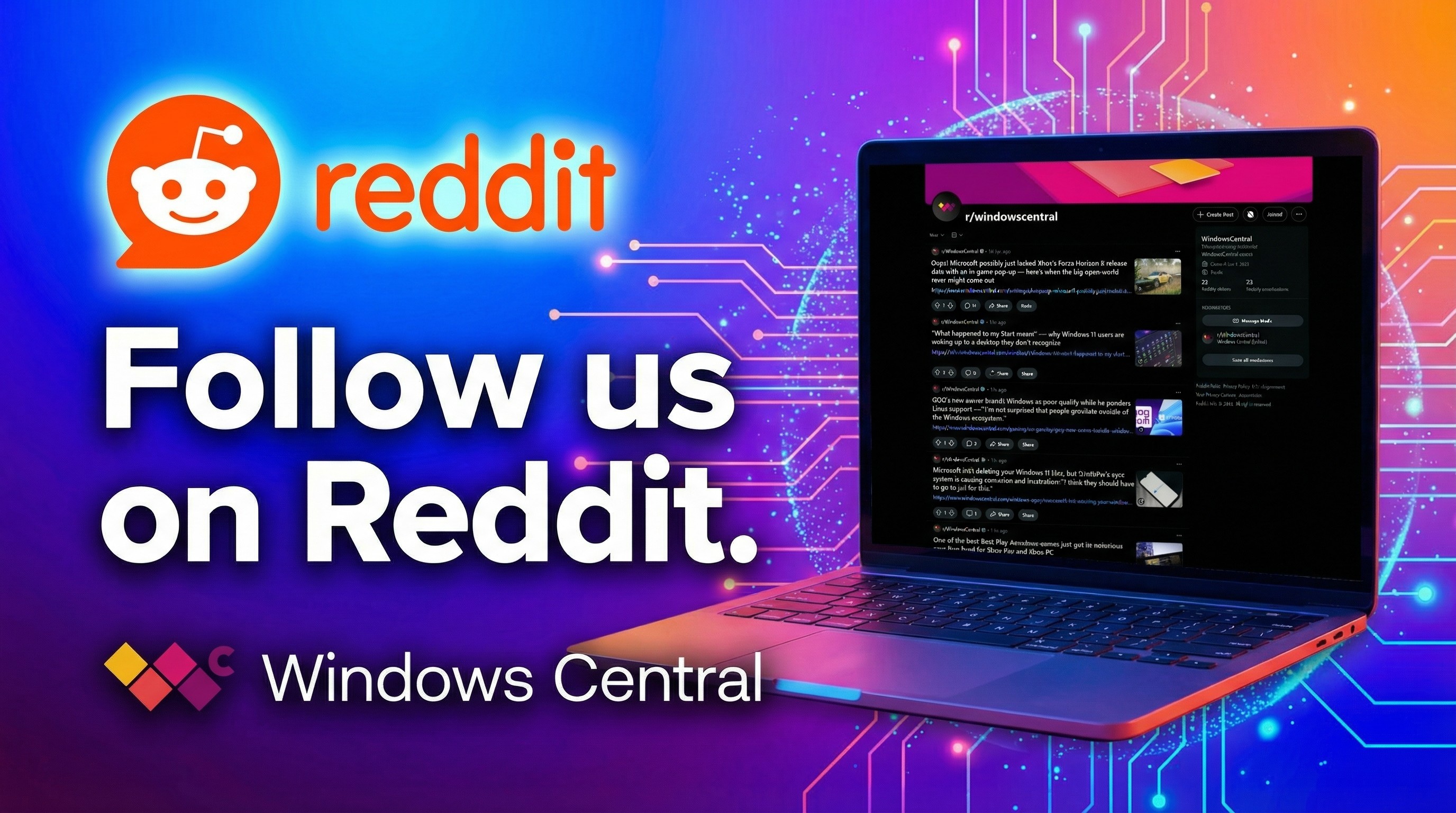 Screenshots of r/windowscentral on Reddit 