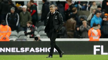 Ole Gunnar Solskjaer reacts after Man Utd’s 1-0 defeat at Newcastle 