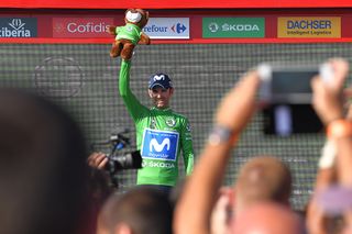 Alejandro Valverde (Movistar) in the points jersey after stage 16 time trial at the Vuelta a Espana