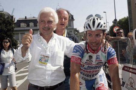 Gianni Savio celebrates Sella's win