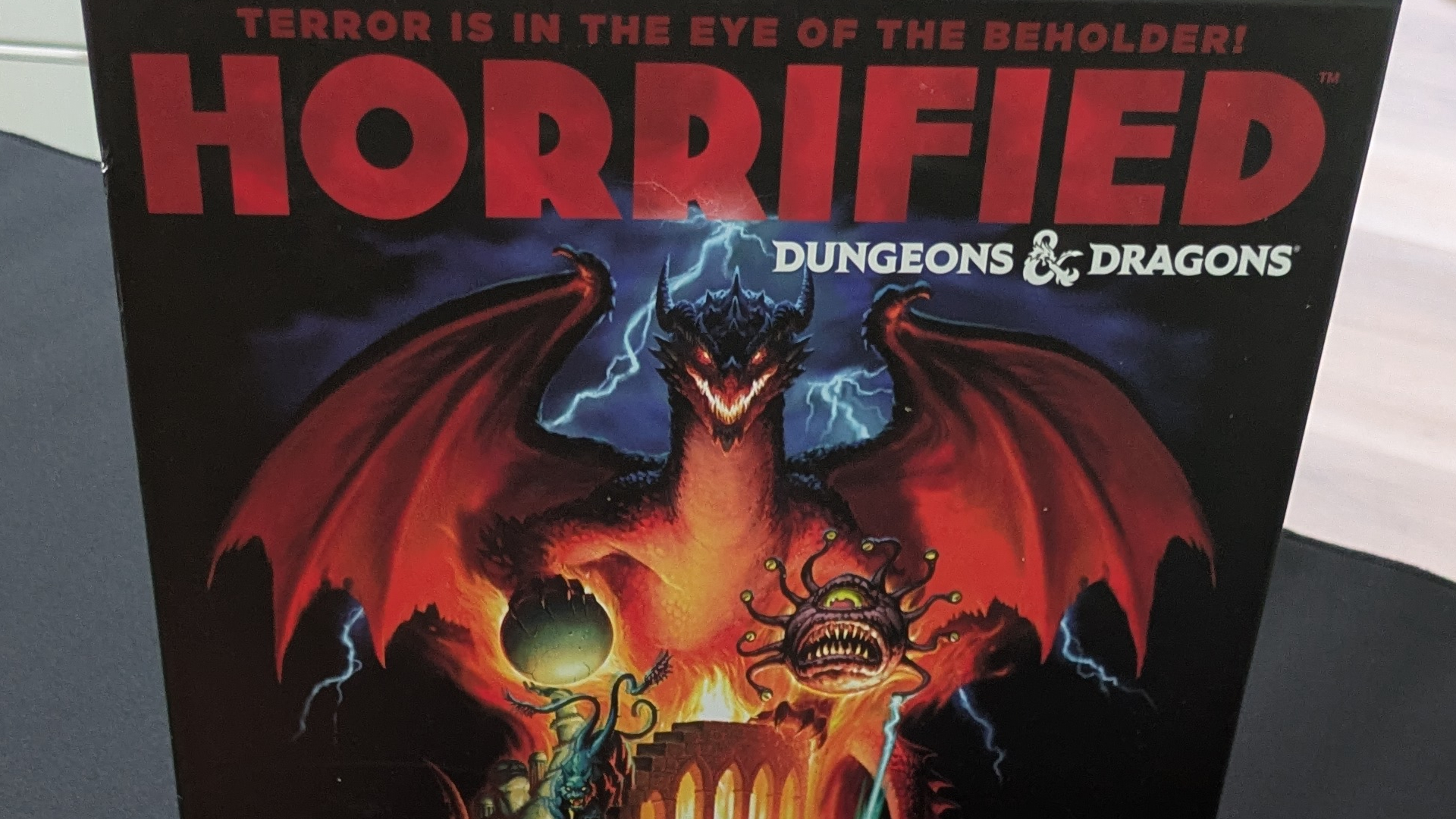 Horrified: Dungeons & Dragons box against a dark surface