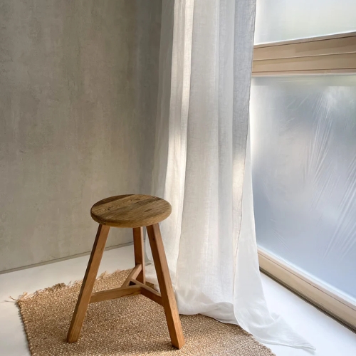 Linen Notes, Light Camel Sheer Linen Curtain