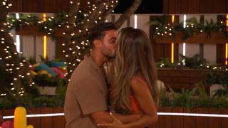 Ekin-Su and Davide kiss during the Casa Amor recoupling on Love Island 2022