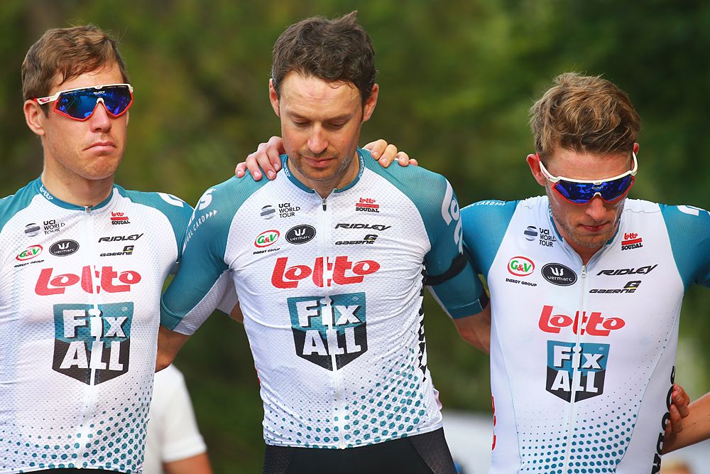 Commemorate Bjorg Lambrecht (BEL - Lotto Soudal) - Sander Armee (BEL - Lotto Soudal) - Enzo Wouters (BEL - Lotto Soudal) - Jelle Wallays (BEL - Lotto Soudal)
