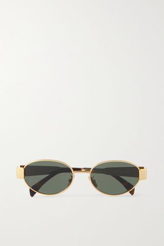 Oval-Frame Acetate Sunglasses