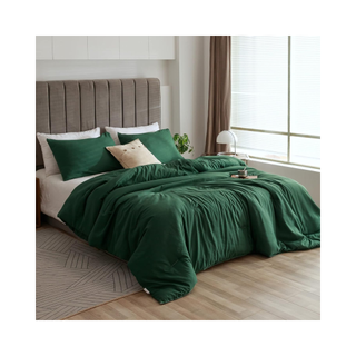 Emerald green microfiber bedding set