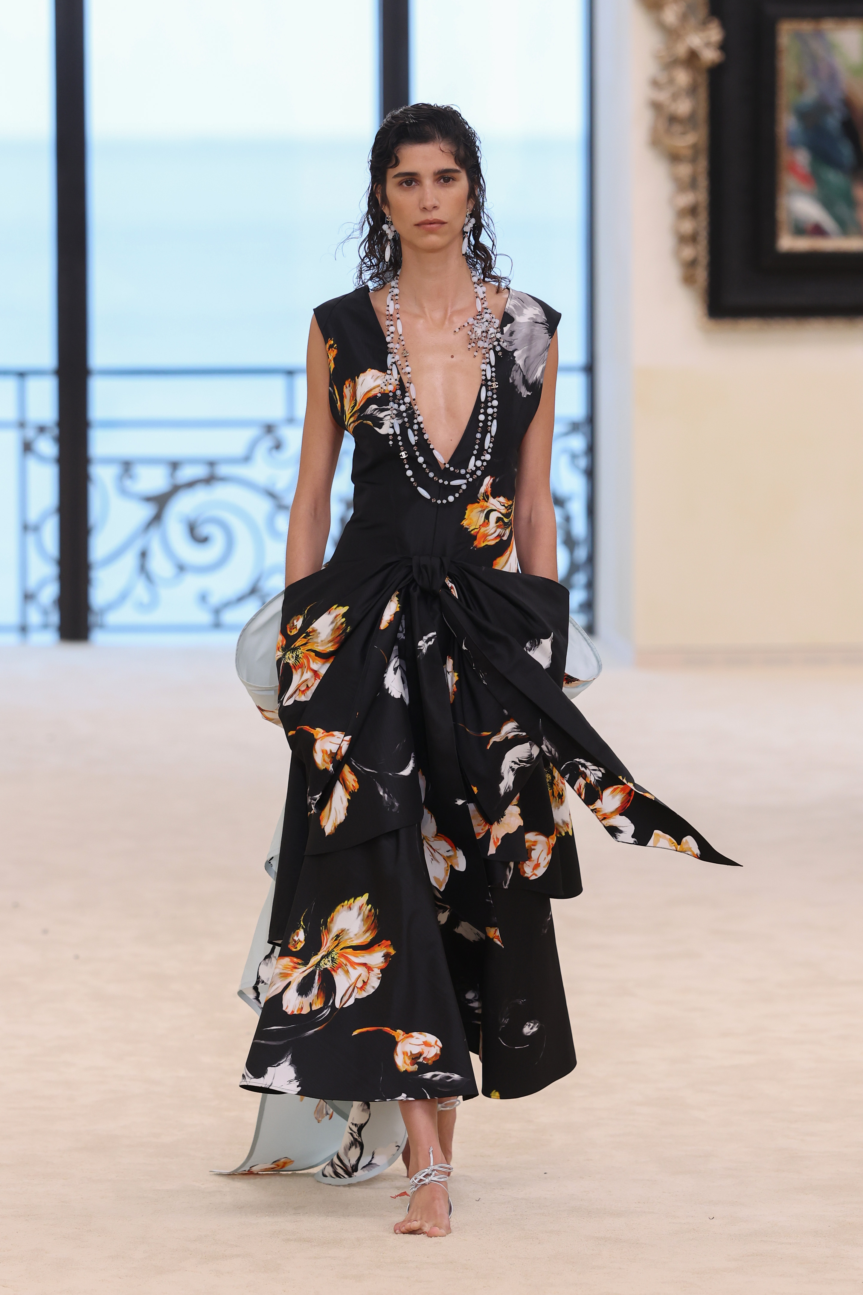 BIARRITZ, FRANCE - APRIL 28: A model walks the runway during the Chanel Cruise 2026/27 on April 28, 2026 in Biarritz, France. (Photo by Aurore Marechal/Getty Images)