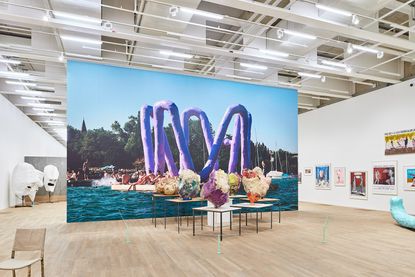 Installation view of the first posthumous UK retrospective of Franz West at Tate Modern