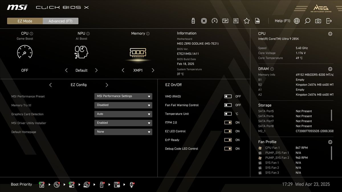 MSI Z890 Godlike
