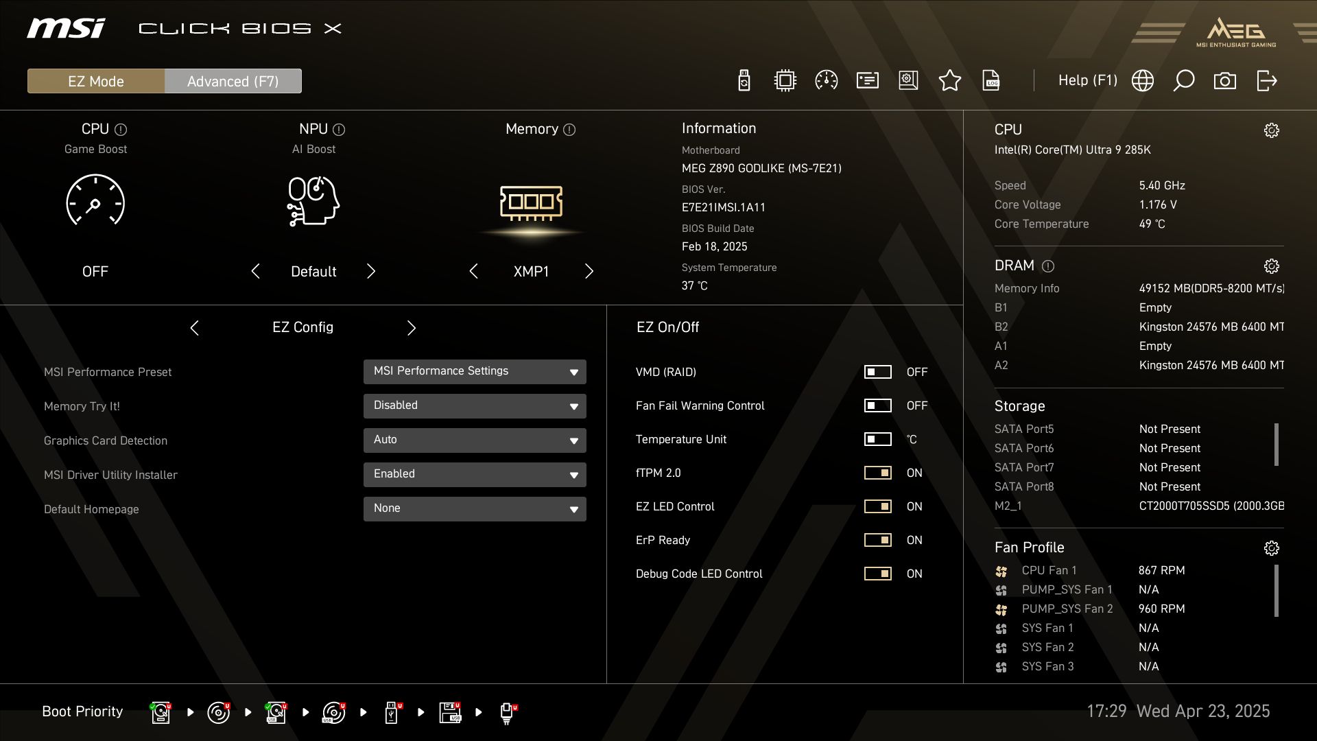 MSI Z890 Godlike