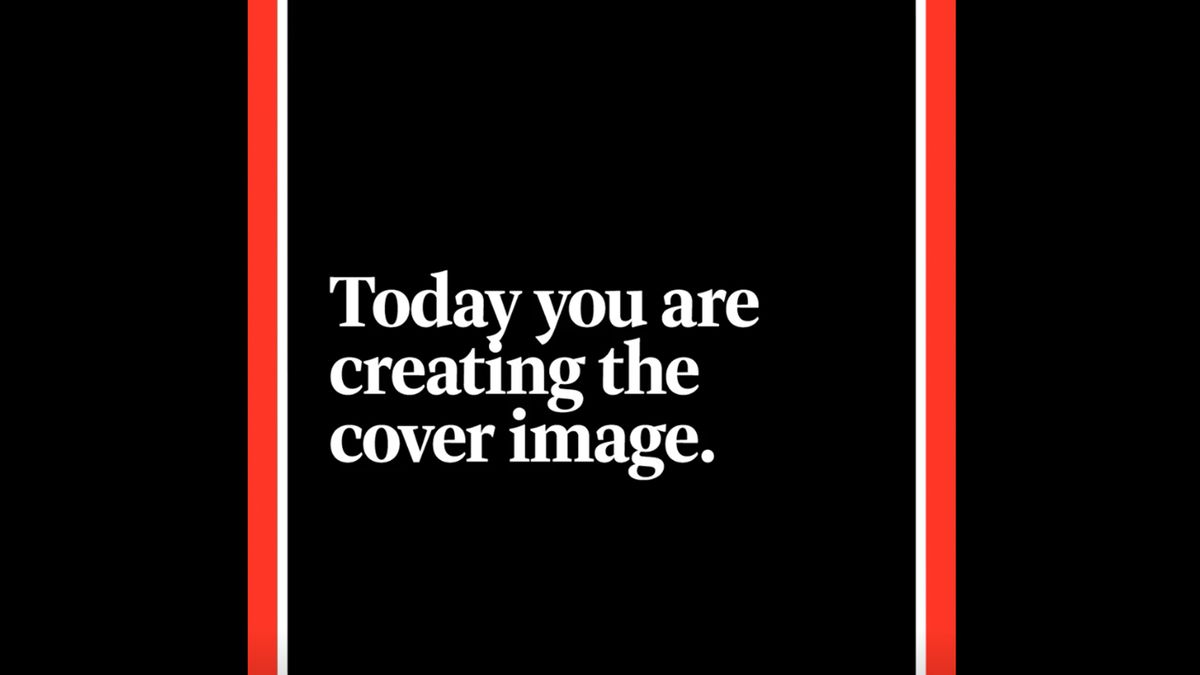 A screenshot from a video from Time Magazine featuring the words &quot;Today you are creating the cover image&quot; 