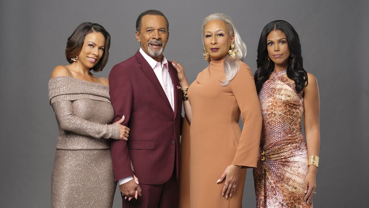 Daphnee Duplaix as Dr. Nicole Dupree Richardson, Clifton Davis as Vernon Dupree, Tamara Tunie as Anita Dupree and Karla Mosley as Dani Dupree in Beyond the Gates key art