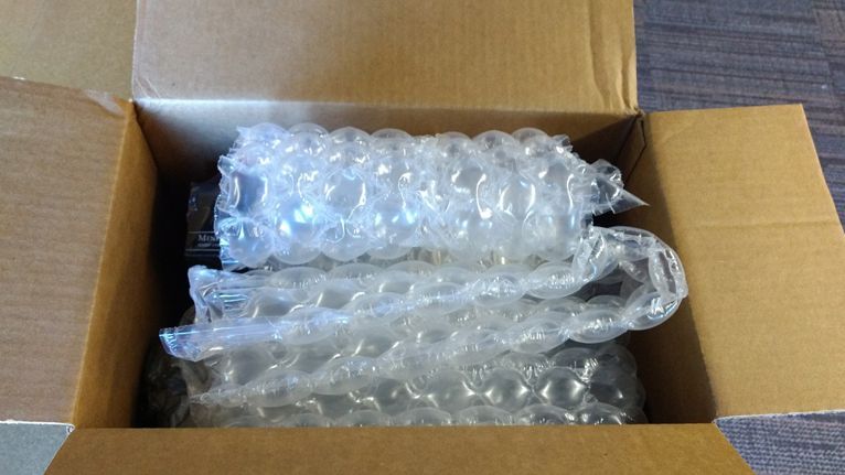 The gift basket from Design It Yourself was packed in its box using simple bubble wrap.