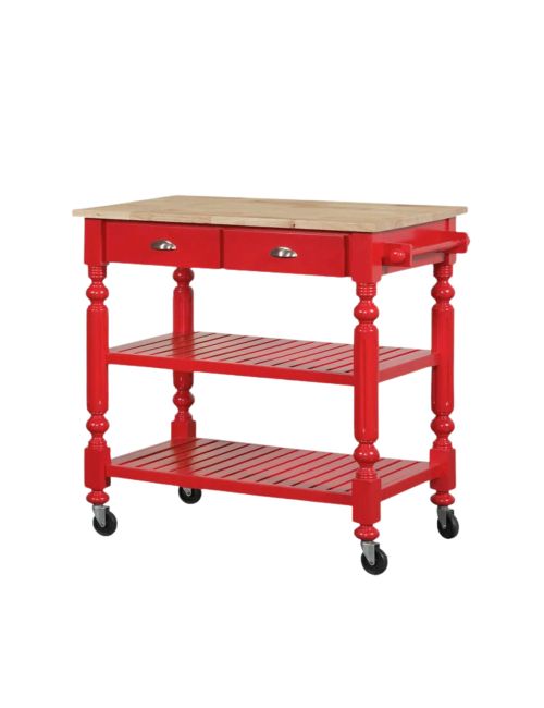 Fenech Solid Wood Top Kitchen Cart