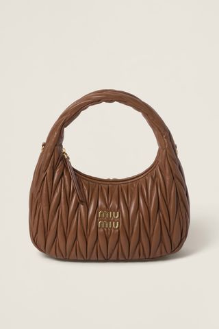 Wander matelassé nappa leather hobo bag