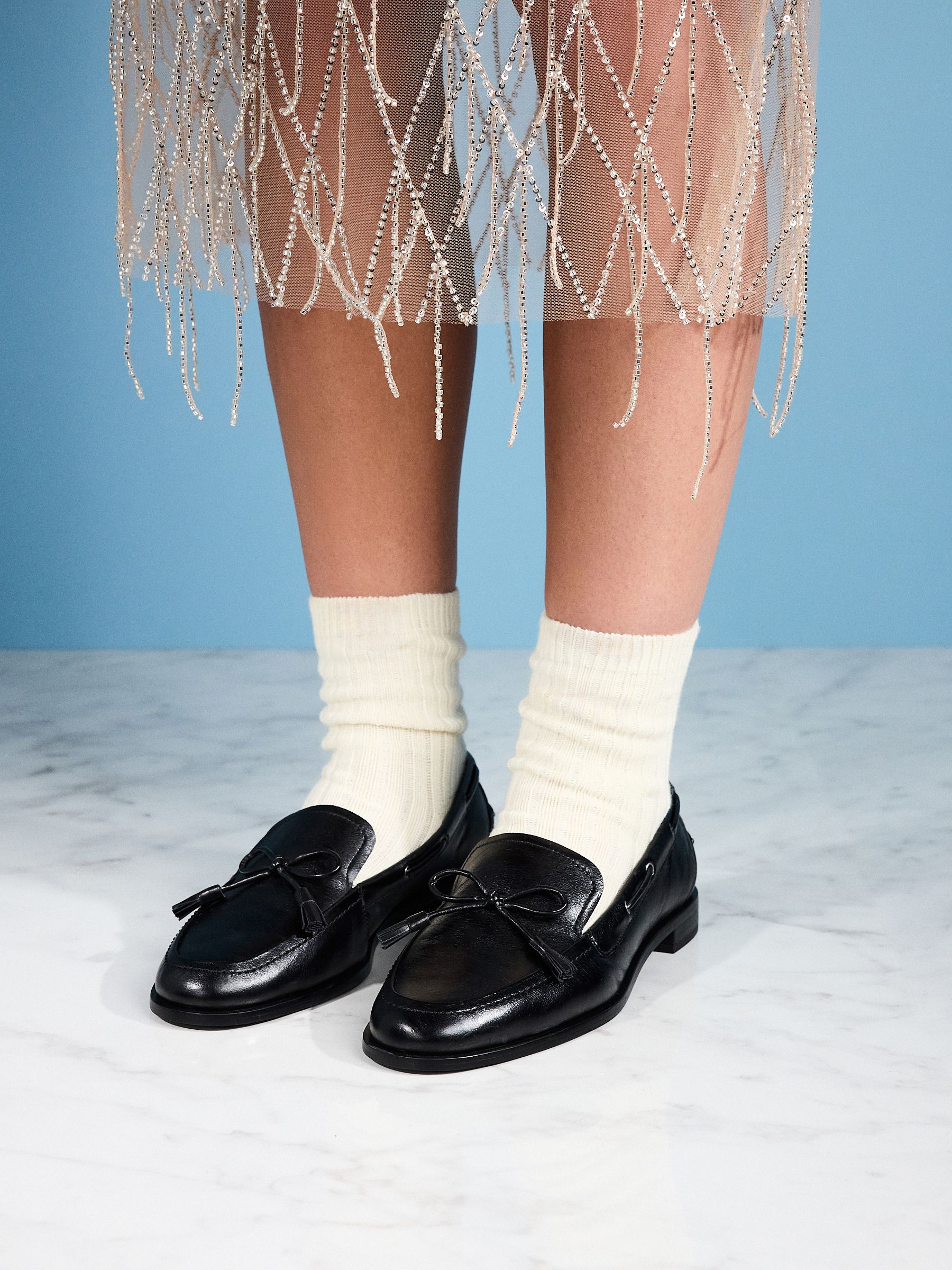 Black Tabitha Simmons X Next Urban Leather Bow Loafers