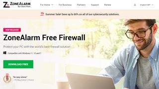 Website screenshot for ZoneAlarm.