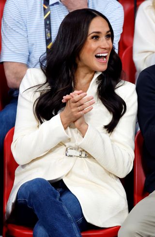 Meghan Markle with her hands together at the Invictus Games