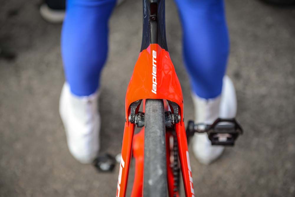 The rear brake is under the cover