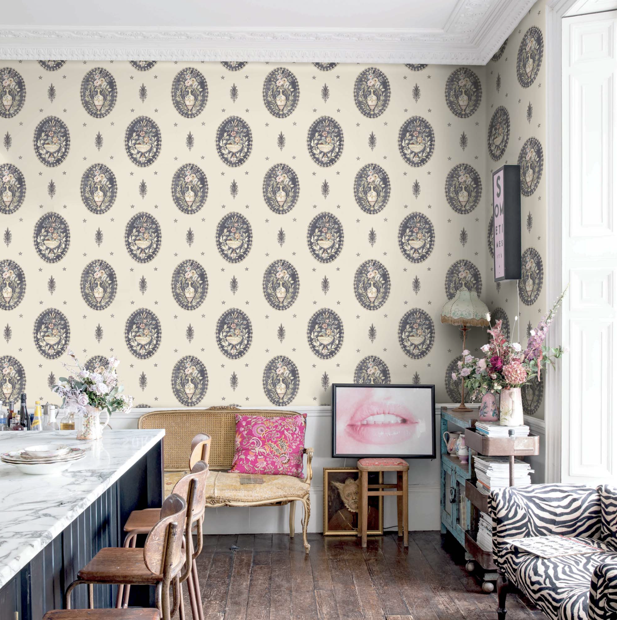 This dreamy Pearl Lowe wallpaper collab proves that Vintage interiors ...