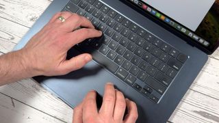 MacBook Air 15-inch M3 typing on keyboard