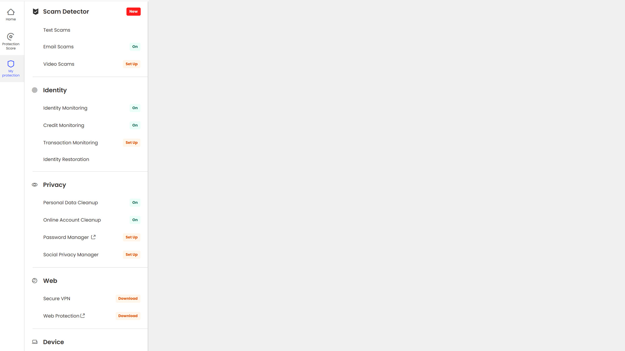 Screenshot of the McAfee+ Ultimate web interface