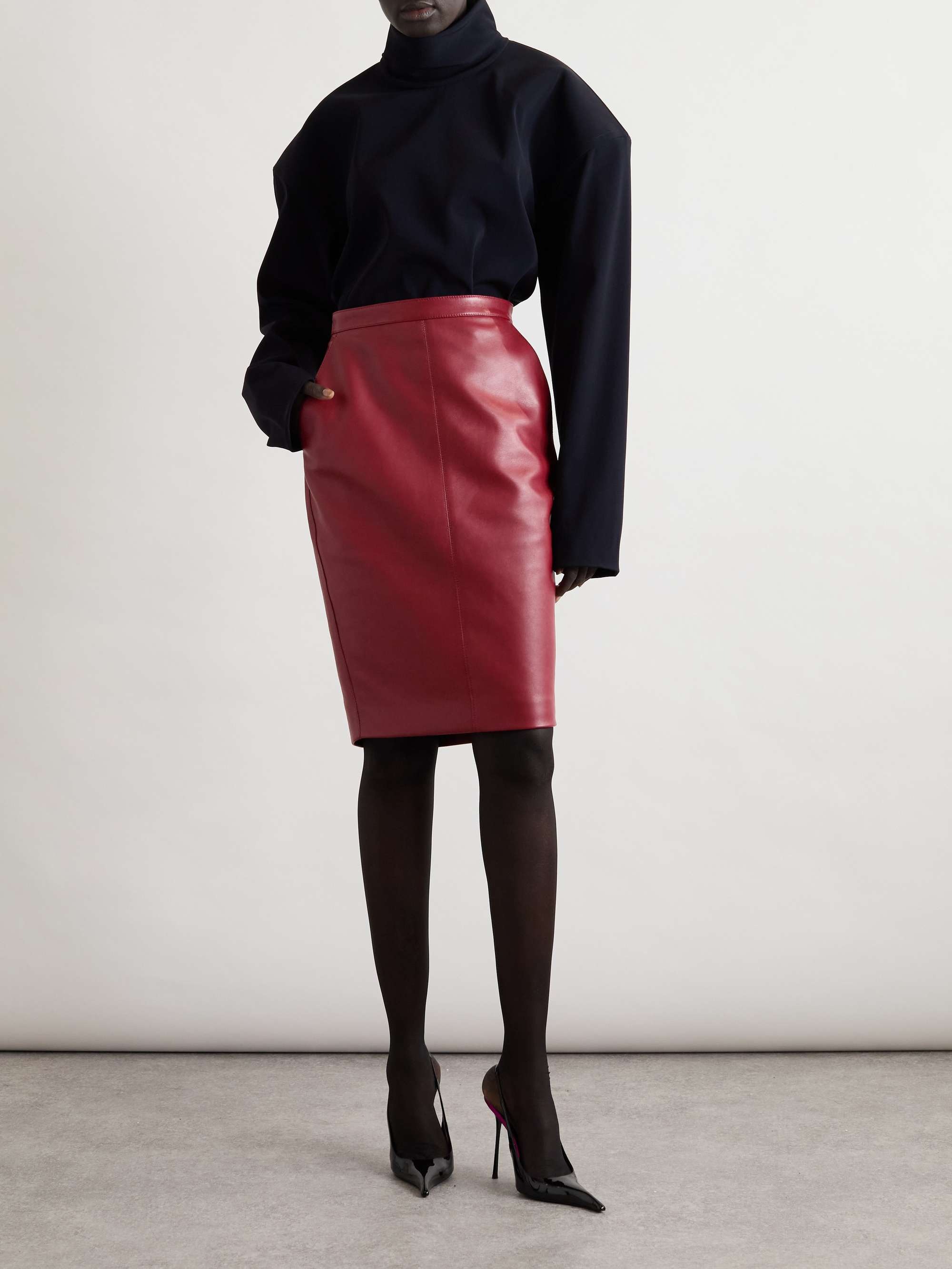 Cassandre Pencil Skirt in Lambskin