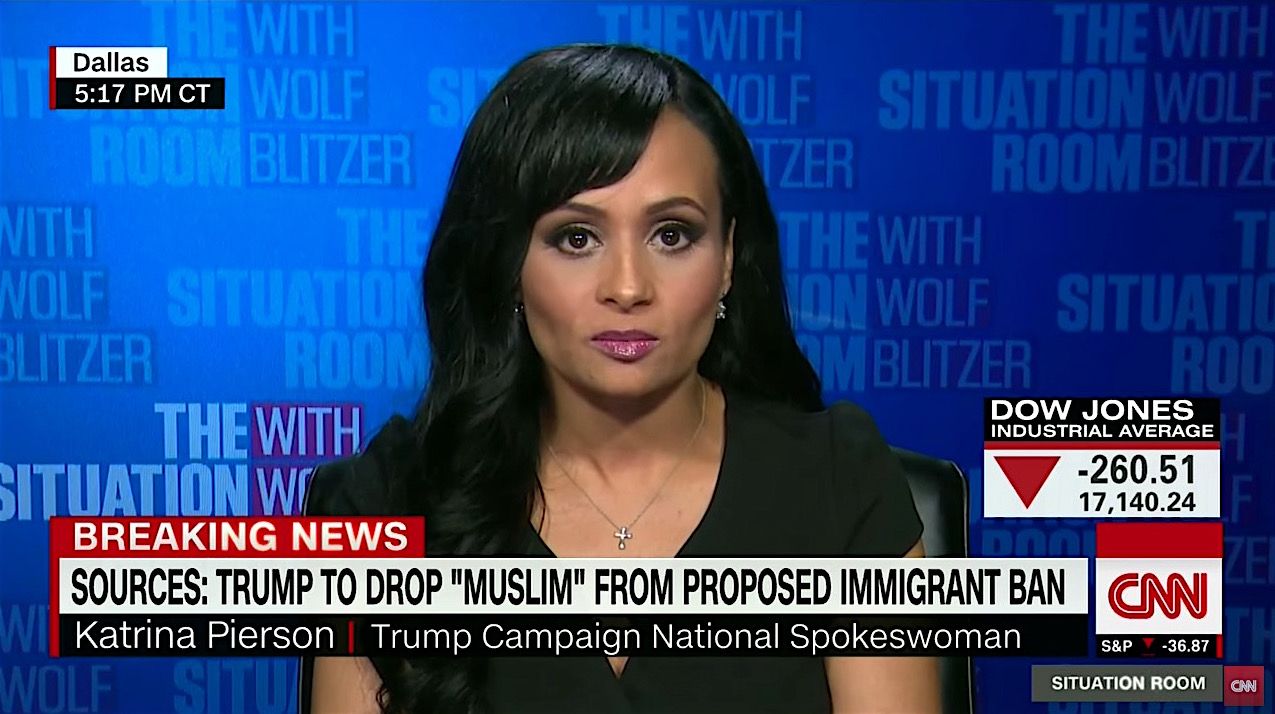 Trump spokeswoman Katrina Pierson tries to explain Donald Trump&amp;#039;s Muslim ban