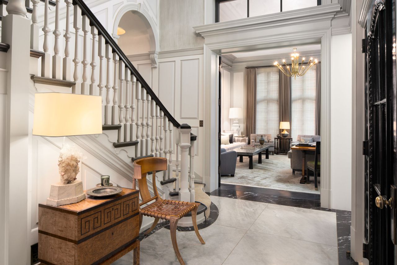 The inside of a historic home for sale in Philadelphia.