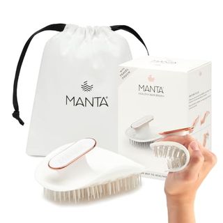 Manta Anti Breakage Hair Brush, Gentle Wet & Dry Hair Detangler Hairbrush for All Hair Types, Soft Scalp Shower Hair Brush, Promote Healthy Hair Growth, Hairbrushes for Women Men, White