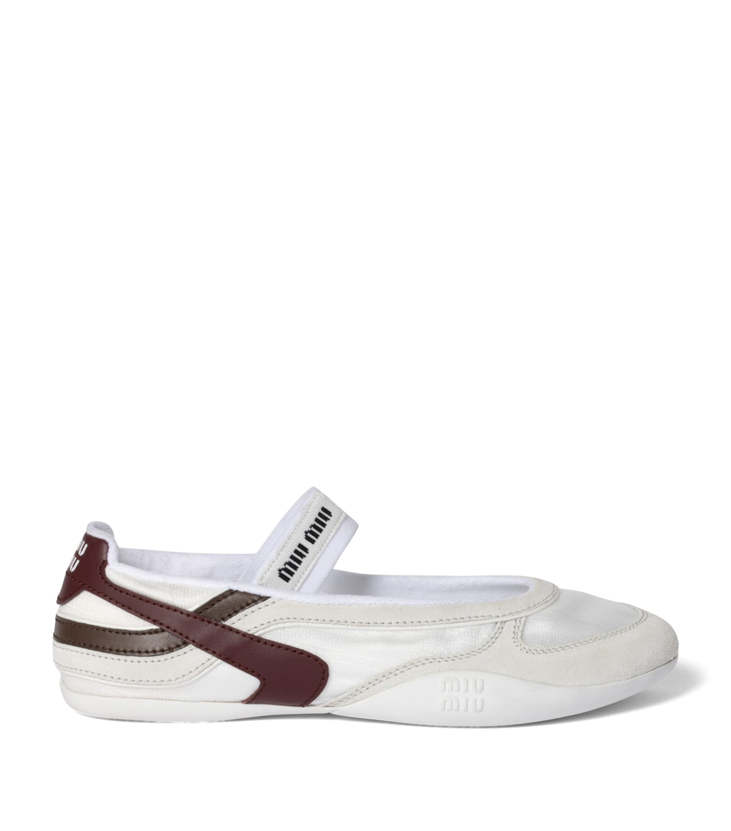 Miu Miu Fabric and Suede Gymnasium Ballet Flats